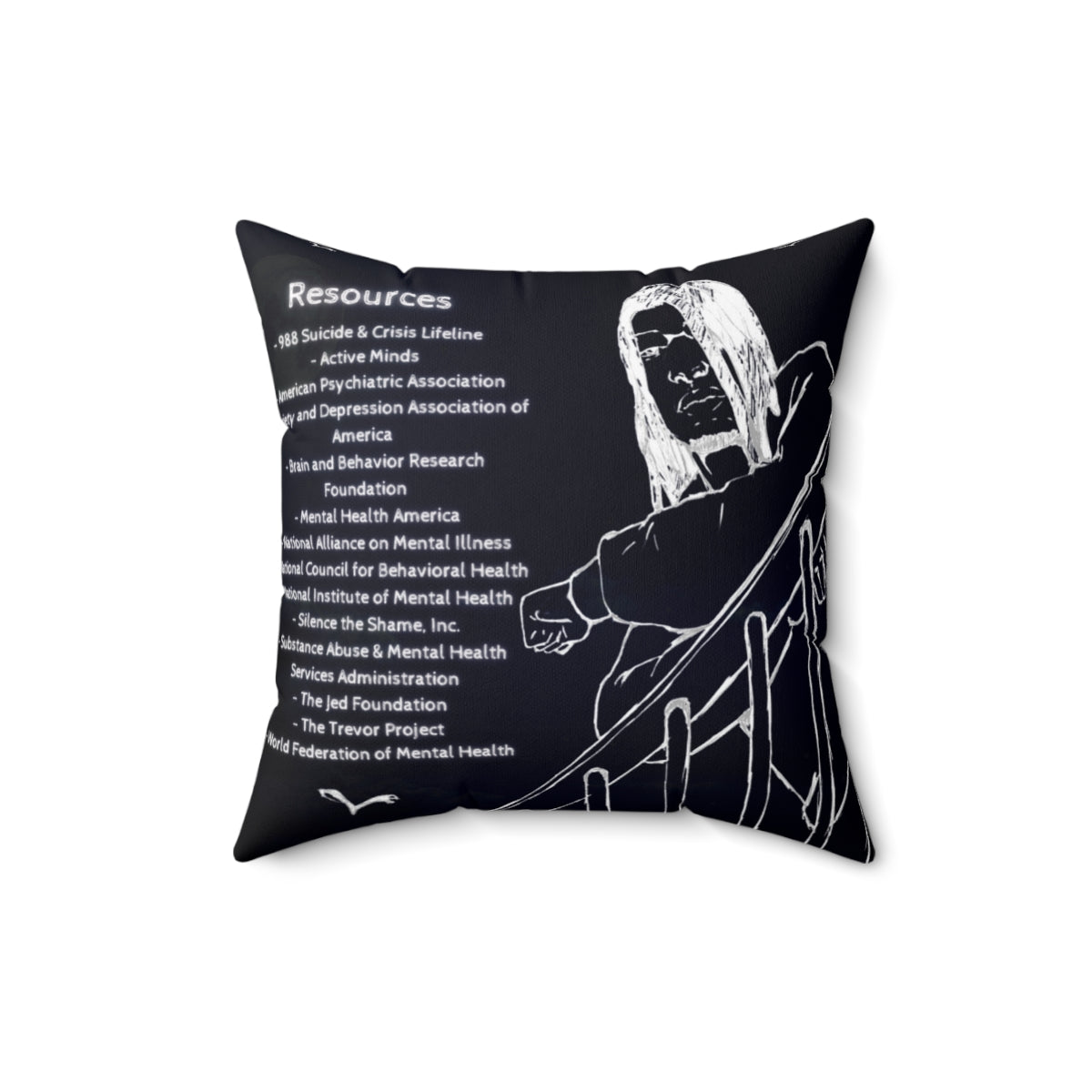 Balcony Blues Pillow - Black SE